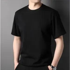 Black Colour Jersey Fabric Half Sleeve T-shirt For Men's